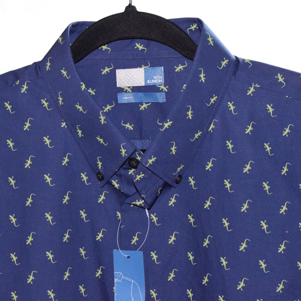 New 14th & Uninion (XL) Trim Fit Blue Green